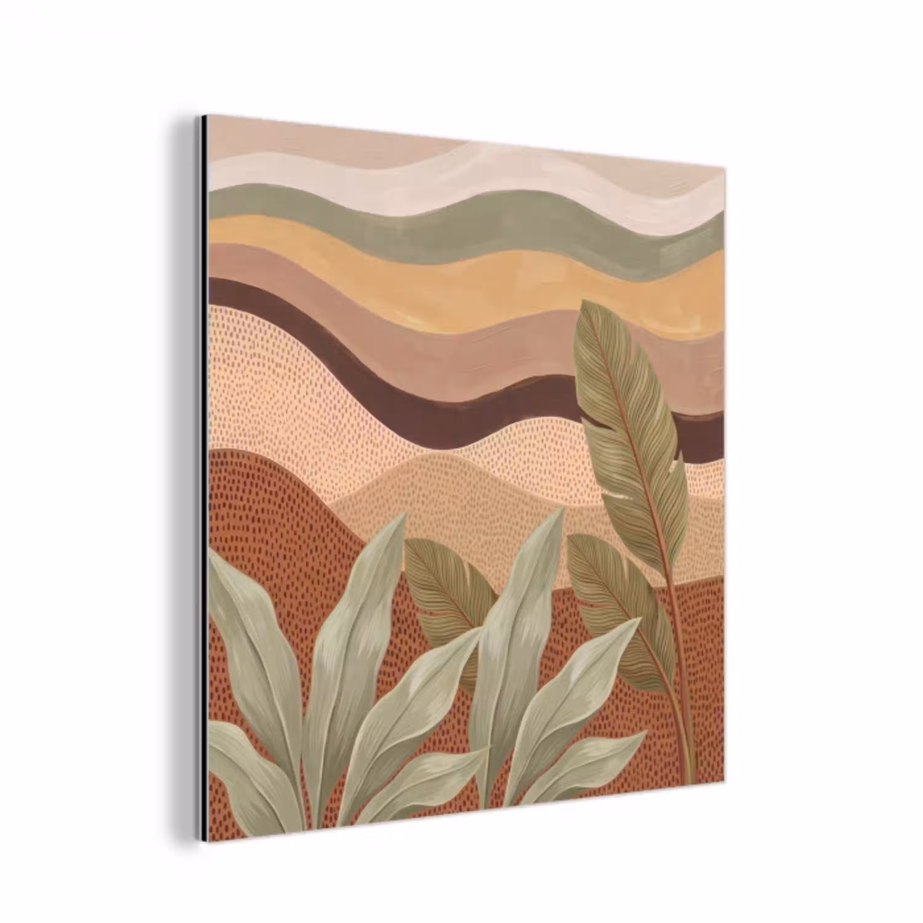 Natuur - Bladeren - Landschap - Abstract - Aardetinten aluminium wit klein -3d