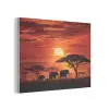 Savanne - Olifanten - Zonsondergang PET vilt klein -3d