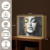 Gezicht - Vrouw - Penseelstreken - Abstract Light Box met batterij (Wandlamp) middel -USP_websiteoverzichtNL