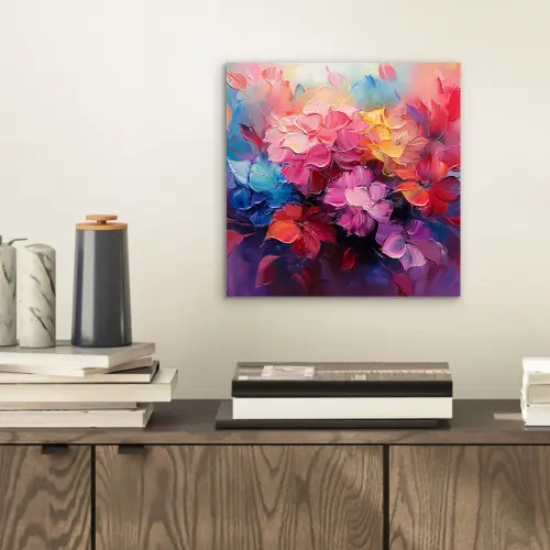 Bloemen - Roze - Watercolor - Kunst aluminium wit klein -sfeer1