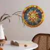 Mozaïek - Zon - Geel - Cirkel Akoestische PET Vilt - Rond klein -sfeer3