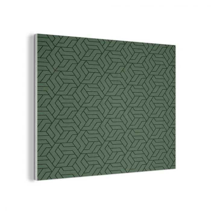 Donkergroen - Patroon - Lijnen - Zwart PET vilt klein 837 -3d