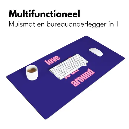 Tekst - Valentijn - Love - Blauw Muismat XXL klein -sfeer4