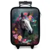 Paard in kleurrijke bloemen Kinderkoffer - Zwart klein -zzz_website3d