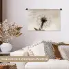 Paardenbloem - Minimalistisch - Wit Wandkleed katoen klein -sfeer1