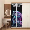 Neon-Löwe auf dunklem Hintergrund mit Namensfeld. deurposter klein -sfeer3