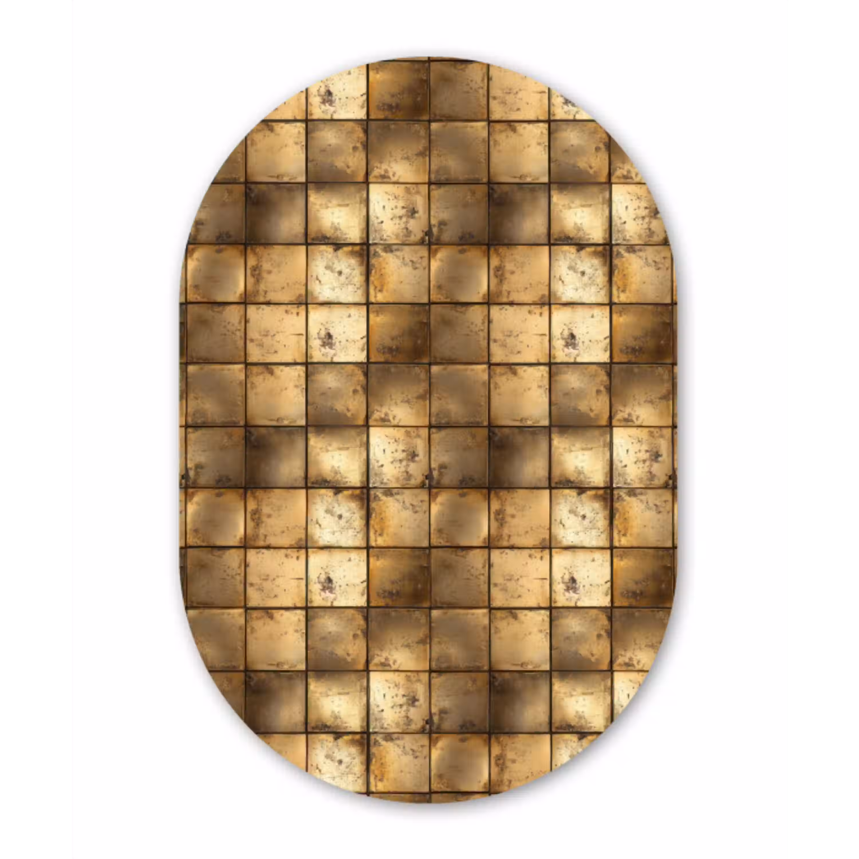 Geometrisch - Tegels - Goud Wandcirkel Ovaal Aluminium middel 839 -3d