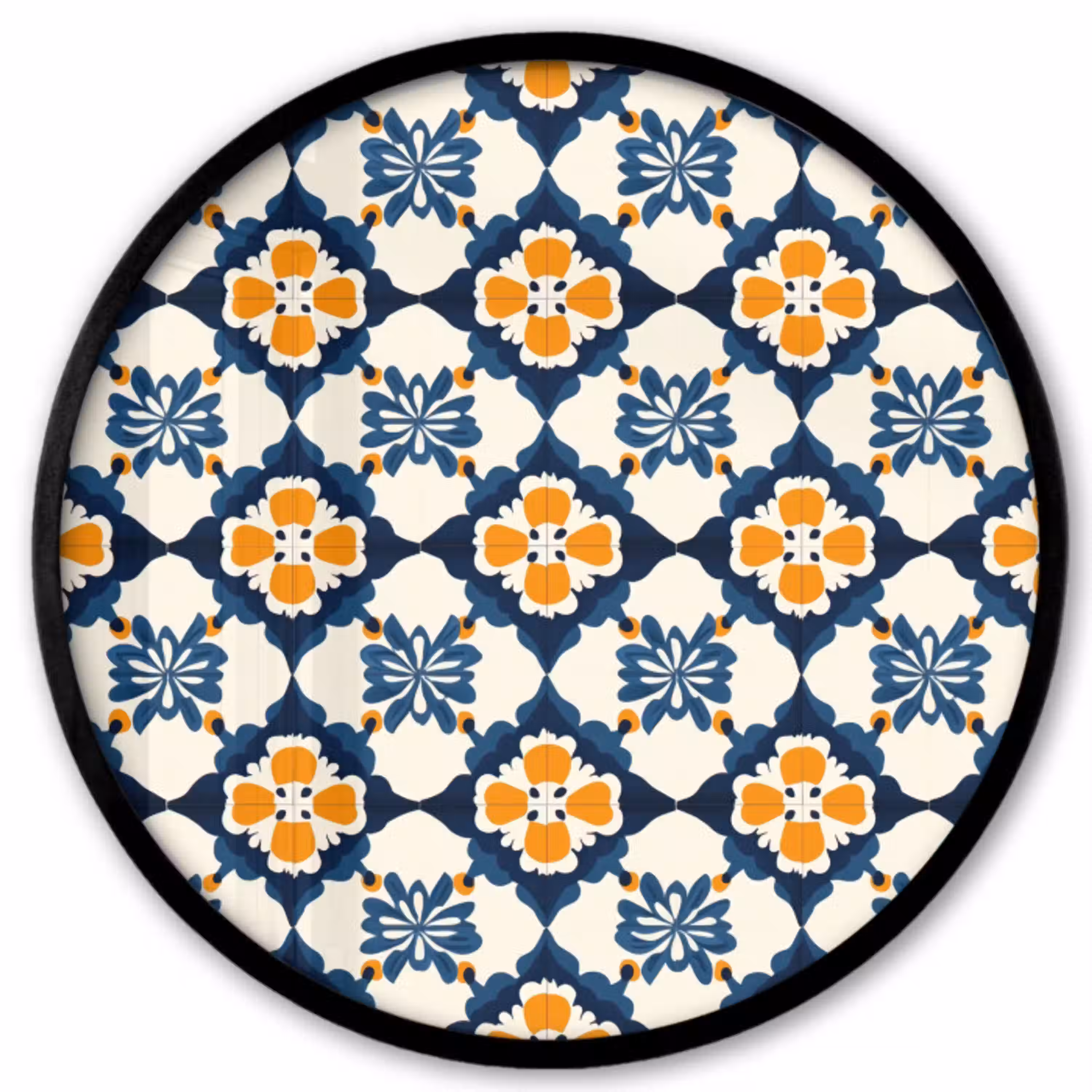 Klassiek - Geometrisch - Blauw Fotolijst rond zonder passe partout klein 856 -3d