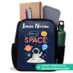 Astronaut - Quote - Planeten - Sterren Rugzak - Zwart middel -inhoud_NL