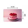 Taart - Hart - Roze Placemat vinyl groot -specs