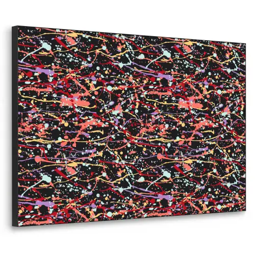 Spat - Abstract - Waterverf - Zacht Textielframe zwart klein 947 -3d