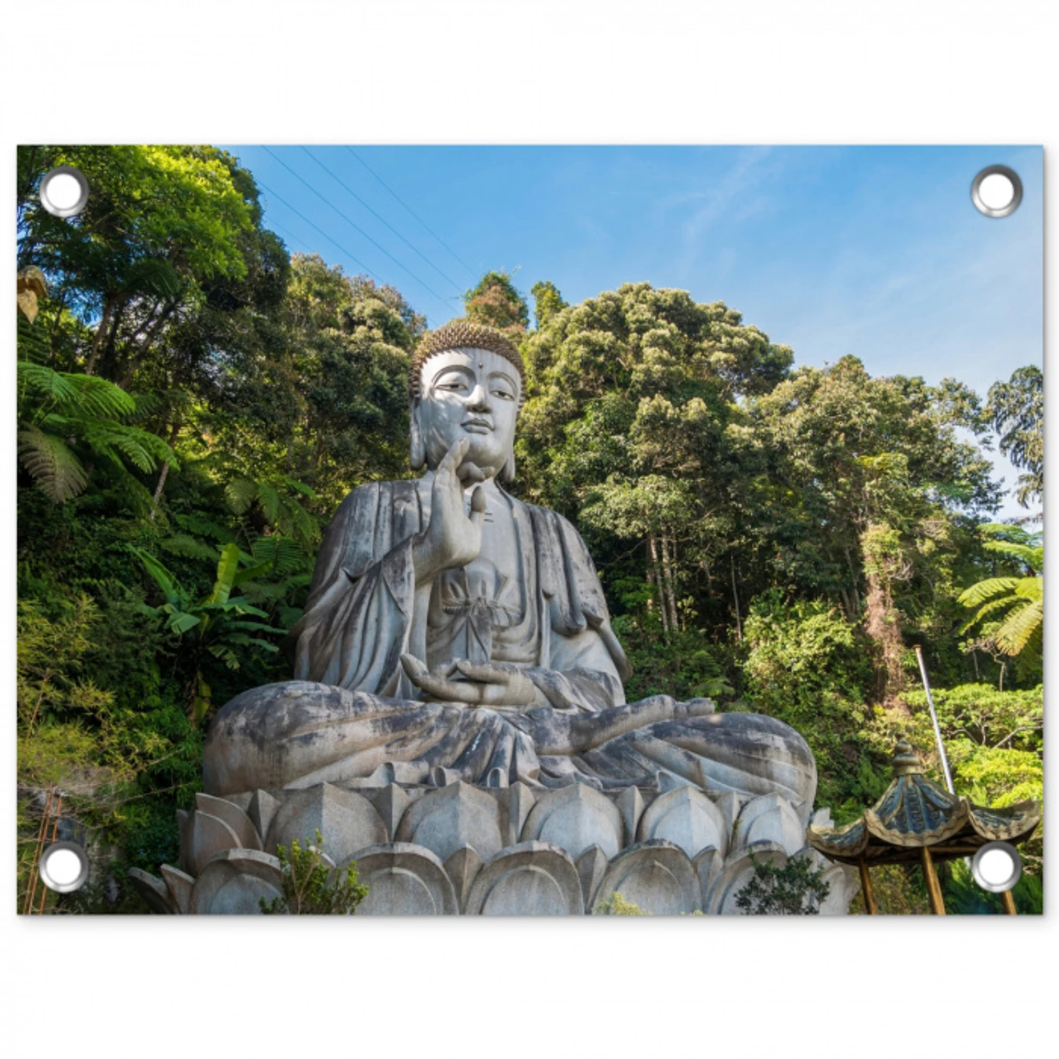 Boeddha beelden - Jungle - Buddha - Spiritualiteit - Mediteren tuinposter los doek klein -3d