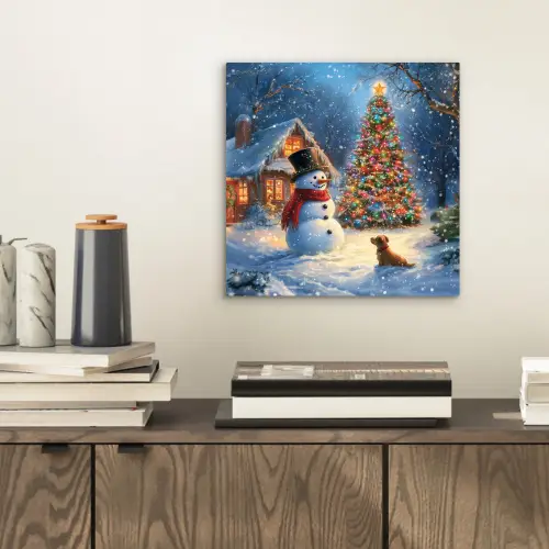 Kerstwonder - Winteravond - Kleurrijk aluminium wit klein -sfeer1