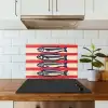Sardines - Rood en beige strepen keuken achterwand spatscherm klein -sfeer2