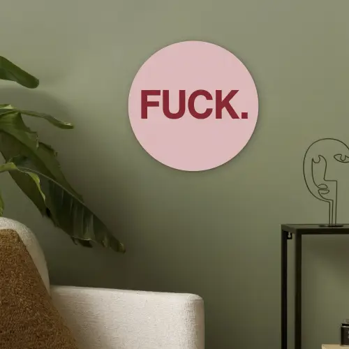 Statement - Krachtig - Roze Akoestische PET Vilt - Rond klein -sfeer2