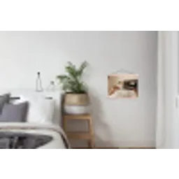 Champagne - Bed - Bubbels textielposter latten blank klein -woonkamer