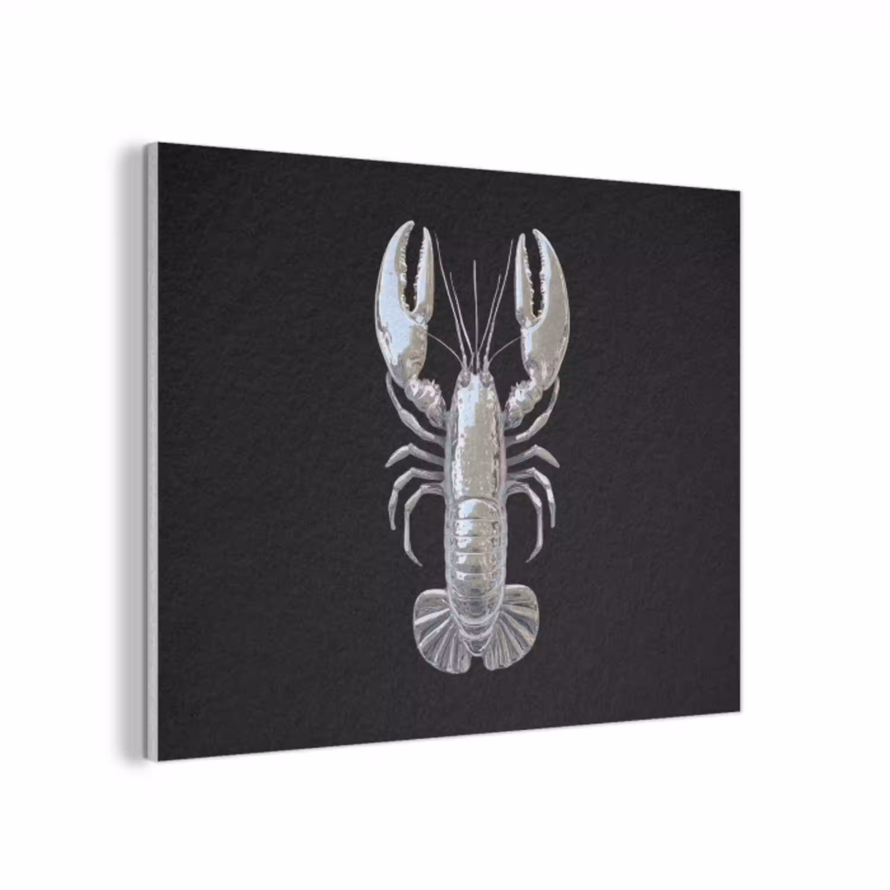 Kreeft - Zilver - Metallic - Luxe PET vilt klein -3d