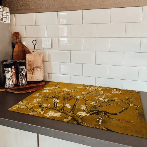 Amandelbloesem - Kunst - Van Gogh - Goud Inductie beschermer vinyl 3mm klein -sfeer3
