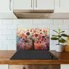 Levensboom - Bloemen - Roze - Hippie - Kunst keuken achterwand spatscherm klein -sfeer2