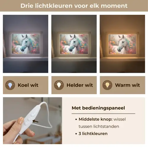 Paard - Natuur - Bloemen - Dieren - Bos Light Box met kabel klein -USP_lichtkleurNL