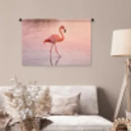 Flamingo - Water - Roze Wandkleed katoen middel -sfeer4