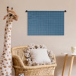 Ruiten - Geometrisch - Blauw Wandkleed katoen klein 269 -wsfeer5_kind
