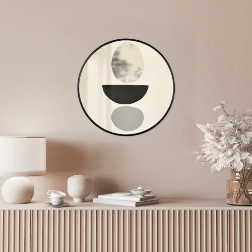 Beige - Japandi - Wabi sabi Fotolijst rond zonder passe partout klein -sfeer3