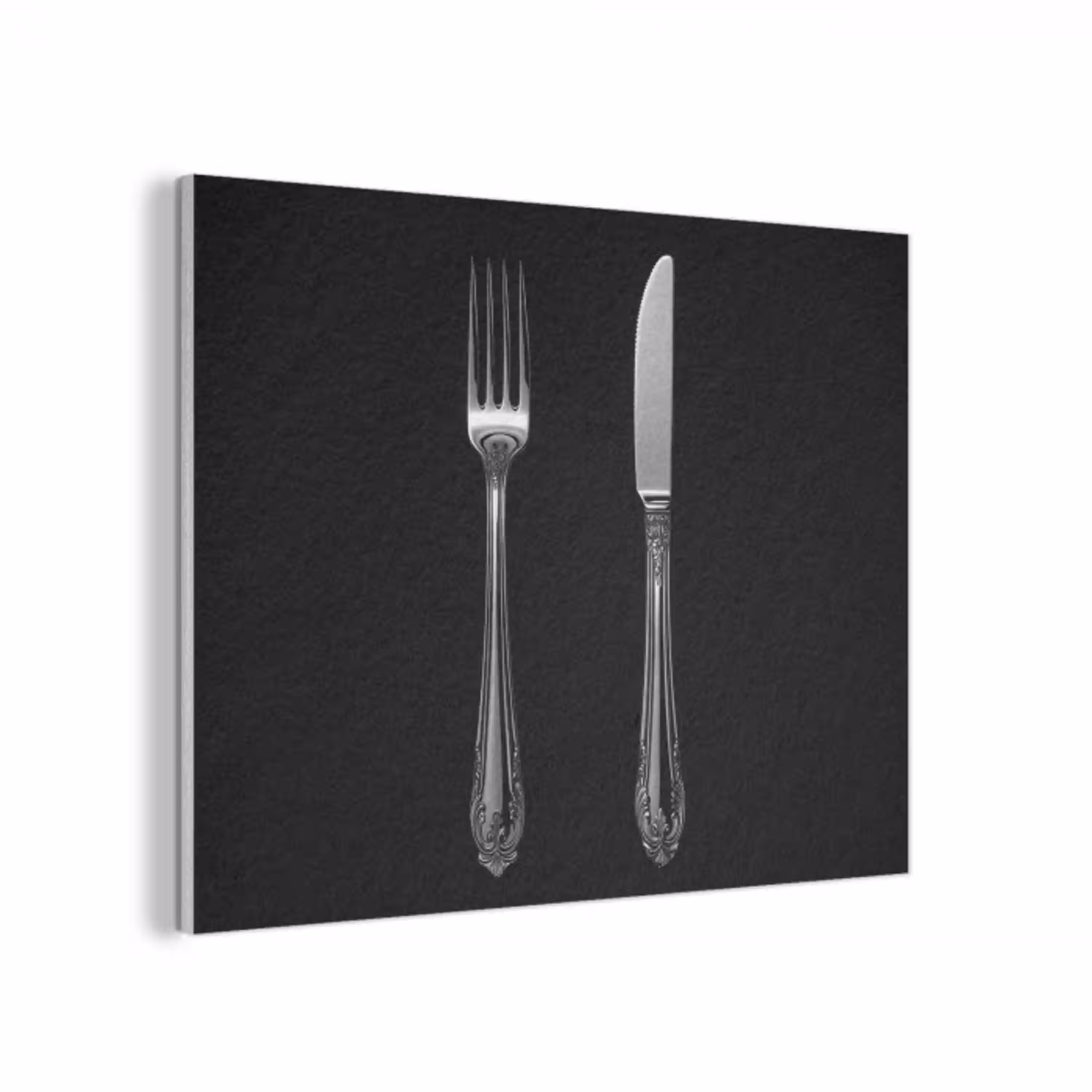 Vork - Mes - Zilver PET vilt klein -3d