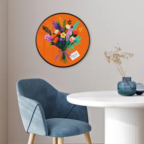 Kaartje - Boeket - Bloemen Fotolijst rond zonder passe partout klein -sfeer2