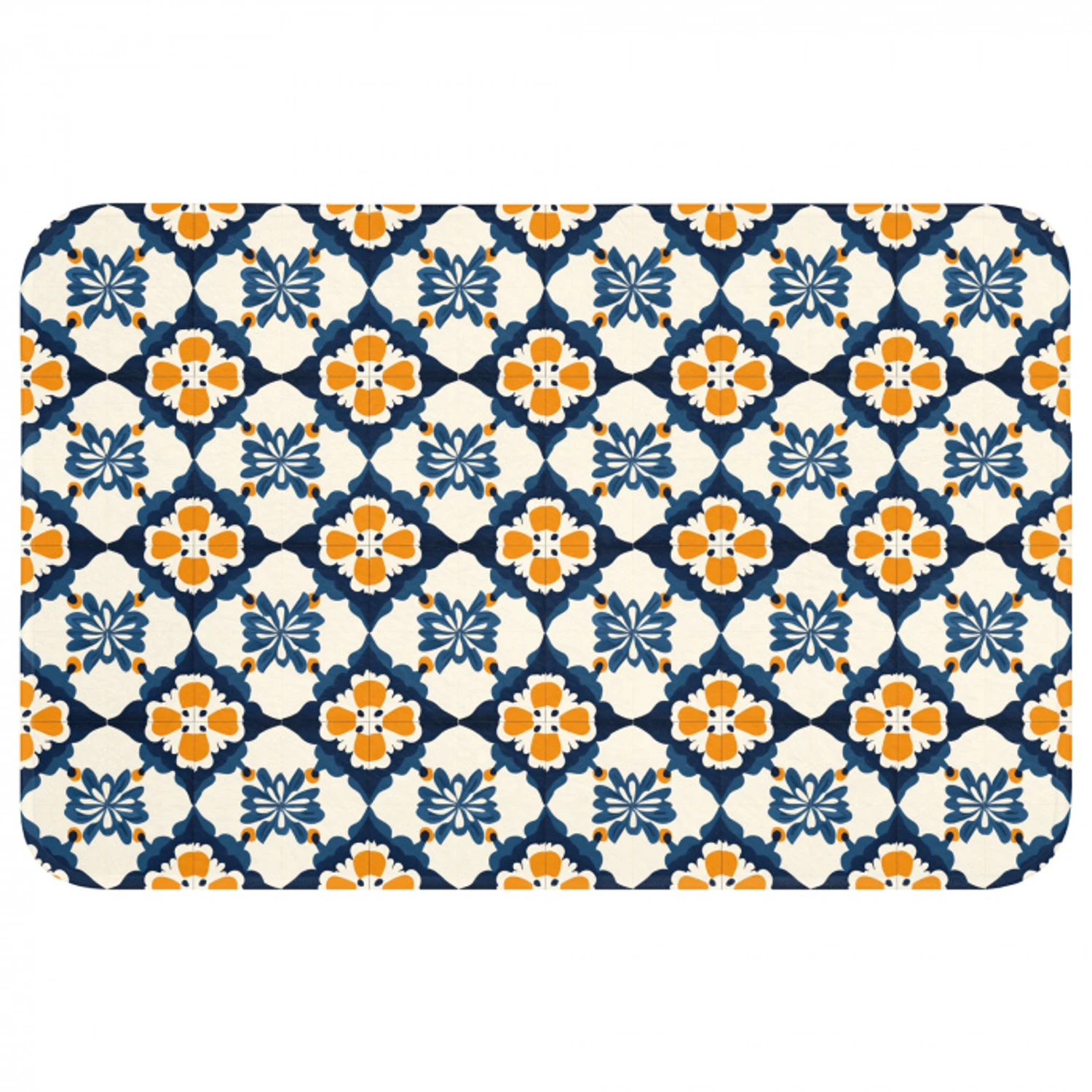 Klassiek - Geometrisch - Blauw Badmat klein 997 -3d