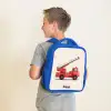 Brandweerwagen - Getekend - Rood Kinderrugzak - Blauw middel -sfeer2