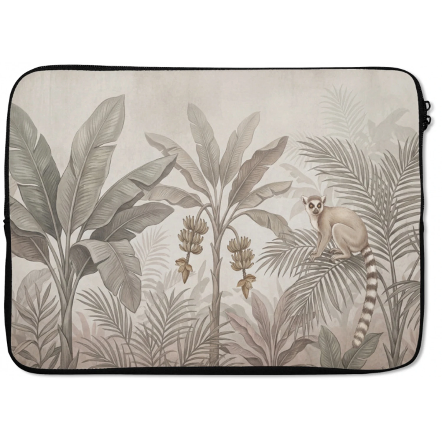 Natuur - Jungle - Ringstaartmaki - Bruin laptophoes neopreen klein -zkaufland3dotto