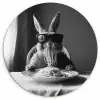Konijn - Bunny - Zonnebril - Tafelkleed - Pasta - Schattig KitchenYeah - Keuken - Wandcirkel Forex klein -3d