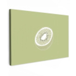 Kiwi - Lijntekening - Minimalistisch - Groen Tuinposter op houten frame 2 cm dik klein -3d