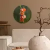 Bloem - Gladiolen - Zalmroze Wandcirkel kunststof plaat 5mm dik klein -sfeer1