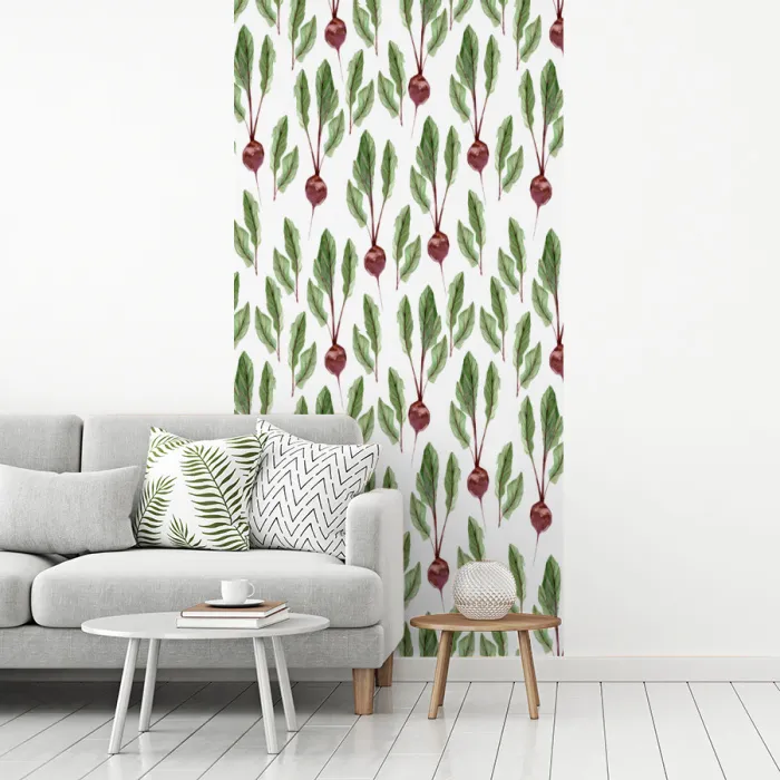 Rood - Bieten - Blad - Patroon fotobehang vinyl groot 64 -woonkamer