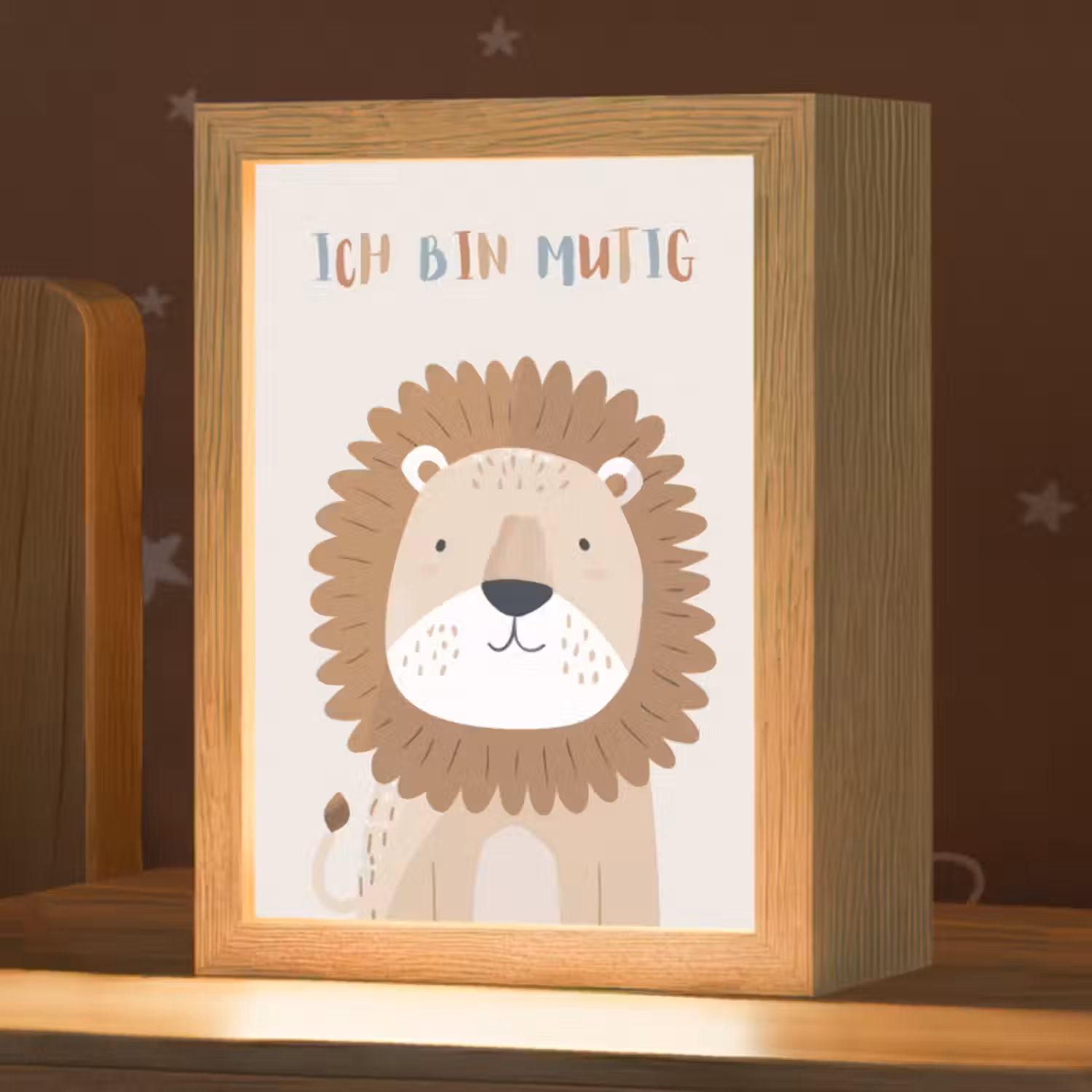 Nachtlicht Kinder - Löwe - Beige - Tier - Mutig - Zitat