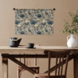 Pauw - Bloemen - Blauw Wandkleed katoen klein 269 -sfeer6