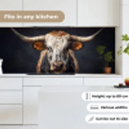 Stier - Kleurrijk - Hoorns keuken achterwand 2 middel -sfeer4_UK