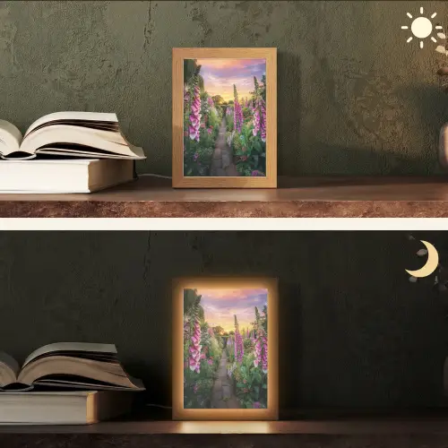 Vingerhoedskruid - Bloemen - Tuin Light Box met kabel (Tafellamp) klein -sfeer3