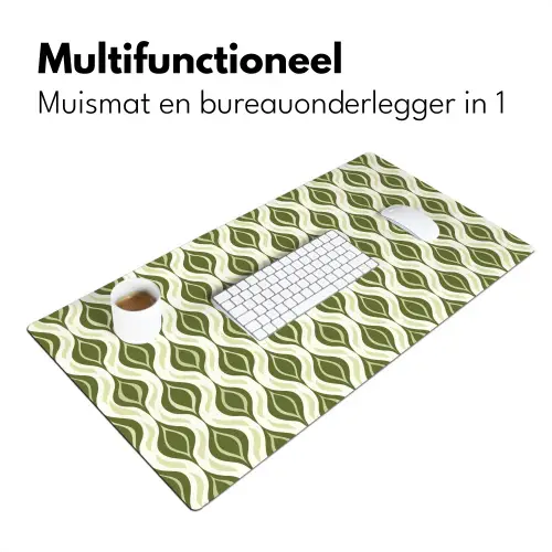 Patroon - Retro - Groen Muismat XXL klein 681 -sfeer4