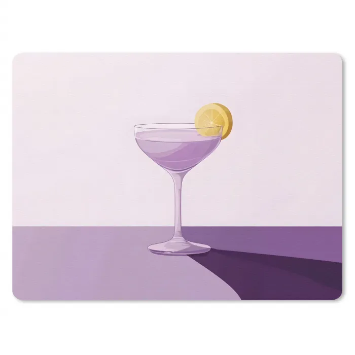Cocktail - Paars - Minimalistisch - Citroen muismat rubber klein -3d