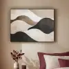 Golven - Abstract - Beige Textielframe zwart klein -sfeer1