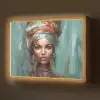 Vrouw - Kunst - Sieraden - Portret Light Box met batterij (Wandlamp) middel -z3d_website