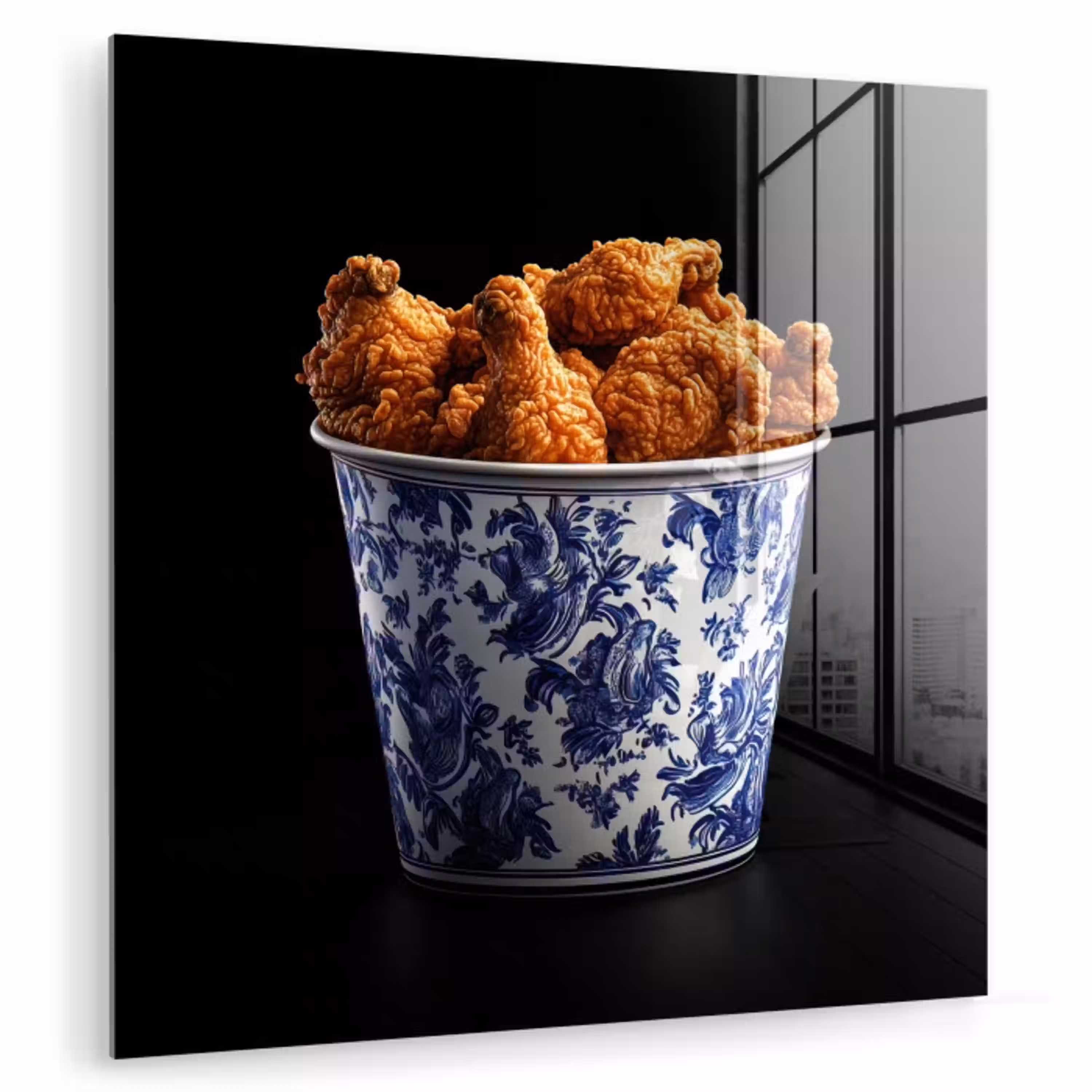 Kip - Bucket - Delfts blauw - Lekker plexiglas 5mm klein -zzzproduct_nieuw