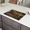 Lepels - Hout - Groen Inductie beschermer vinyl 3mm klein -sfeer8