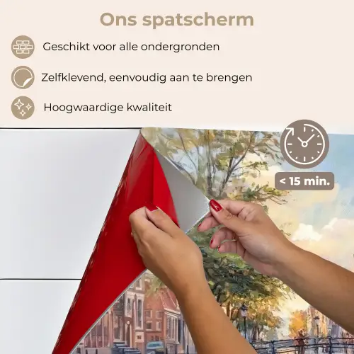Brug - Stad - Huizen - Boot keuken achterwand spatscherm klein -spatscherm_NL