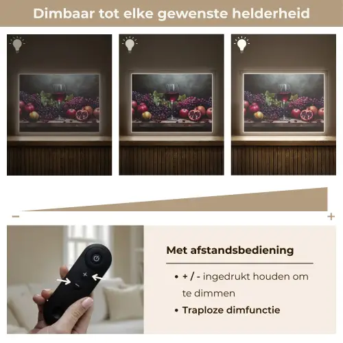 Wijn - Fruit - Stilleven Light Box met batterij (Wandlamp) middel -USP_dimbaarNL