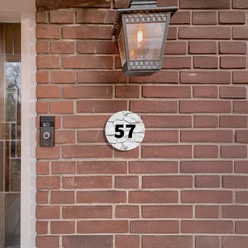 Witte - Natuurstenen - Traditioneel Naambord Rond klein -sfeer7-rond-XS