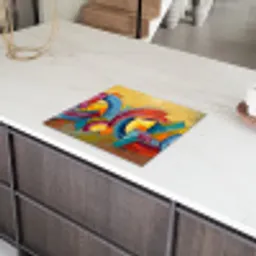 Abstract - Cirkels - Schilderij - Kleurrijk - Dynamisch Inductie beschermer vinyl 3mm middel -sfeer8
